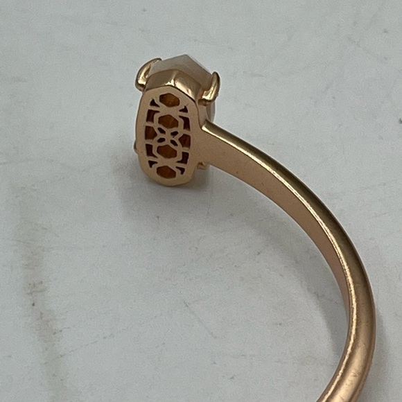 Kendra Scott Edie Rose Gold Ivory Mother of Pearl Cuff Adjustable Bracelet - Picture 14 of 16